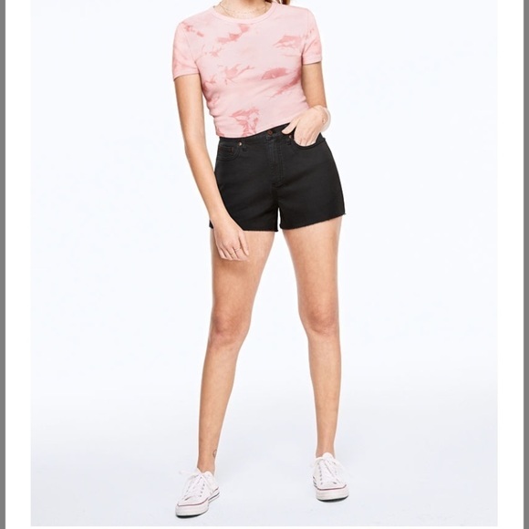 PINK Victoria’s Secret Black Denim Cutoff Shorts Size 31 - Picture 1 of 4